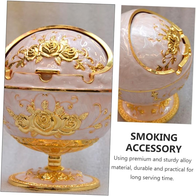 غطاء قلاب كلاسيكي، منفضة سجائر معدنية، تصميم قديم، ديكور منزلي، حاوية تدخين - Image 4